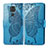 Leather Case Stands Butterfly Flip Cover Holder for Xiaomi Redmi 10X 4G Blue