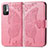 Leather Case Stands Butterfly Flip Cover Holder for Xiaomi Redmi Note 10 5G Hot Pink