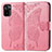 Leather Case Stands Butterfly Flip Cover Holder for Xiaomi Redmi Note 11 SE India 4G Hot Pink