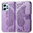 Leather Case Stands Butterfly Flip Cover Holder for Xiaomi Redmi Note 12 4G Clove Purple