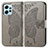 Leather Case Stands Butterfly Flip Cover Holder for Xiaomi Redmi Note 12 4G Gray