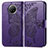 Leather Case Stands Butterfly Flip Cover Holder for Xiaomi Redmi Note 9 5G Purple