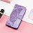 Leather Case Stands Butterfly Flip Cover Holder S01D for Huawei Honor 60 Pro 5G Clove Purple