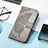 Leather Case Stands Butterfly Flip Cover Holder S01D for Huawei Honor 60 Pro 5G Gray