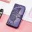 Leather Case Stands Butterfly Flip Cover Holder S01D for Huawei Honor 80 Pro 5G Purple