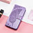 Leather Case Stands Butterfly Flip Cover Holder S01D for Huawei Honor 80 Pro Flat 5G Clove Purple