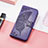 Leather Case Stands Butterfly Flip Cover Holder S01D for Huawei Honor 80 SE 5G Purple