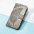 Leather Case Stands Butterfly Flip Cover Holder S01D for Huawei Honor V40 5G Gray