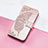 Leather Case Stands Butterfly Flip Cover Holder S01D for Huawei Honor V40 5G Rose Gold