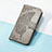 Leather Case Stands Butterfly Flip Cover Holder S01D for Huawei Nova 8i Gray