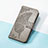 Leather Case Stands Butterfly Flip Cover Holder S01D for Nokia C12 Gray