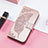 Leather Case Stands Butterfly Flip Cover Holder S01D for Samsung Galaxy F13 4G Pink
