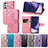 Leather Case Stands Butterfly Flip Cover Holder S01D for Samsung Galaxy S22 Ultra 5G