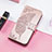 Leather Case Stands Butterfly Flip Cover Holder S01D for Samsung Galaxy XCover 6 Pro 5G Pink