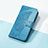 Leather Case Stands Butterfly Flip Cover Holder S01D for Sharp Aquos wish3 Blue