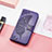 Leather Case Stands Butterfly Flip Cover Holder S01D for Xiaomi Poco C55 Purple