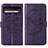 Leather Case Stands Butterfly Flip Cover Holder Y01B for Google Pixel 8 Pro 5G Purple