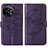 Leather Case Stands Butterfly Flip Cover Holder Y01B for OnePlus 11 5G Purple