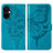 Leather Case Stands Butterfly Flip Cover Holder Y01B for OnePlus Nord CE 3 5G Blue