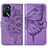 Leather Case Stands Butterfly Flip Cover Holder Y01B for Oppo A16 Clove Purple