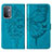 Leather Case Stands Butterfly Flip Cover Holder Y01B for Oppo A54 5G Blue
