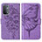 Leather Case Stands Butterfly Flip Cover Holder Y01B for Oppo A54 5G Clove Purple