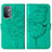 Leather Case Stands Butterfly Flip Cover Holder Y01B for Oppo A54 5G Green