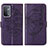 Leather Case Stands Butterfly Flip Cover Holder Y01B for Oppo A54 5G Purple