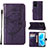 Leather Case Stands Butterfly Flip Cover Holder Y01B for Oppo A55S 5G Purple