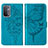 Leather Case Stands Butterfly Flip Cover Holder Y01B for Oppo A74 5G Blue