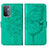 Leather Case Stands Butterfly Flip Cover Holder Y01B for Oppo A74 5G Green