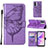 Leather Case Stands Butterfly Flip Cover Holder Y01B for Oppo A77 5G Clove Purple