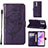 Leather Case Stands Butterfly Flip Cover Holder Y01B for Oppo A77 5G Purple