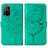 Leather Case Stands Butterfly Flip Cover Holder Y01B for Oppo A95 5G Green