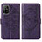 Leather Case Stands Butterfly Flip Cover Holder Y01B for Oppo A95 5G Purple