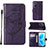 Leather Case Stands Butterfly Flip Cover Holder Y01B for Oppo A96 4G Purple