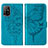 Leather Case Stands Butterfly Flip Cover Holder Y01B for Oppo F19 Pro+ Plus 5G Blue