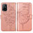 Leather Case Stands Butterfly Flip Cover Holder Y01B for Oppo F19 Pro+ Plus 5G Rose Gold