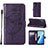 Leather Case Stands Butterfly Flip Cover Holder Y01B for Oppo F21 Pro 4G Purple