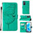 Leather Case Stands Butterfly Flip Cover Holder Y01B for Oppo K10 4G Green