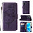 Leather Case Stands Butterfly Flip Cover Holder Y01B for Oppo K10 4G Purple