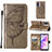 Leather Case Stands Butterfly Flip Cover Holder Y01B for Oppo K10 5G India Gray