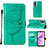 Leather Case Stands Butterfly Flip Cover Holder Y01B for Oppo K10 5G India Green