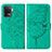 Leather Case Stands Butterfly Flip Cover Holder Y01B for Oppo Reno5 Lite Green