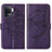Leather Case Stands Butterfly Flip Cover Holder Y01B for Oppo Reno5 Lite Purple