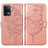 Leather Case Stands Butterfly Flip Cover Holder Y01B for Oppo Reno5 Lite Rose Gold