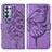 Leather Case Stands Butterfly Flip Cover Holder Y01B for Oppo Reno6 Pro 5G Clove Purple