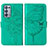 Leather Case Stands Butterfly Flip Cover Holder Y01B for Oppo Reno6 Pro 5G Green