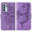 Leather Case Stands Butterfly Flip Cover Holder Y01B for Oppo Reno6 Pro 5G India Clove Purple