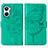 Leather Case Stands Butterfly Flip Cover Holder Y01B for Realme 10 4G Green